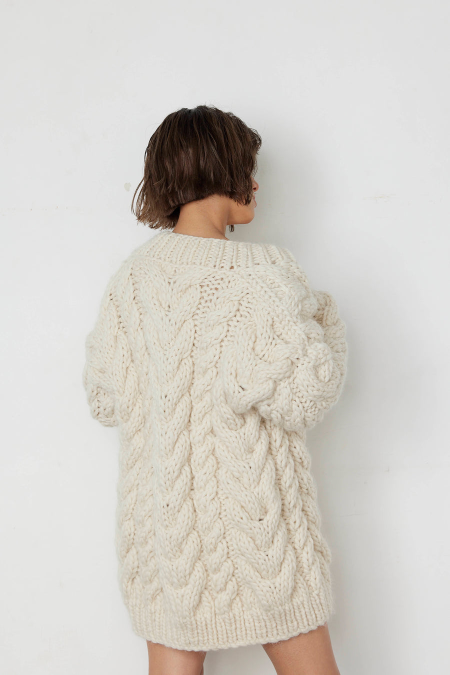 Cable pattern cardigan