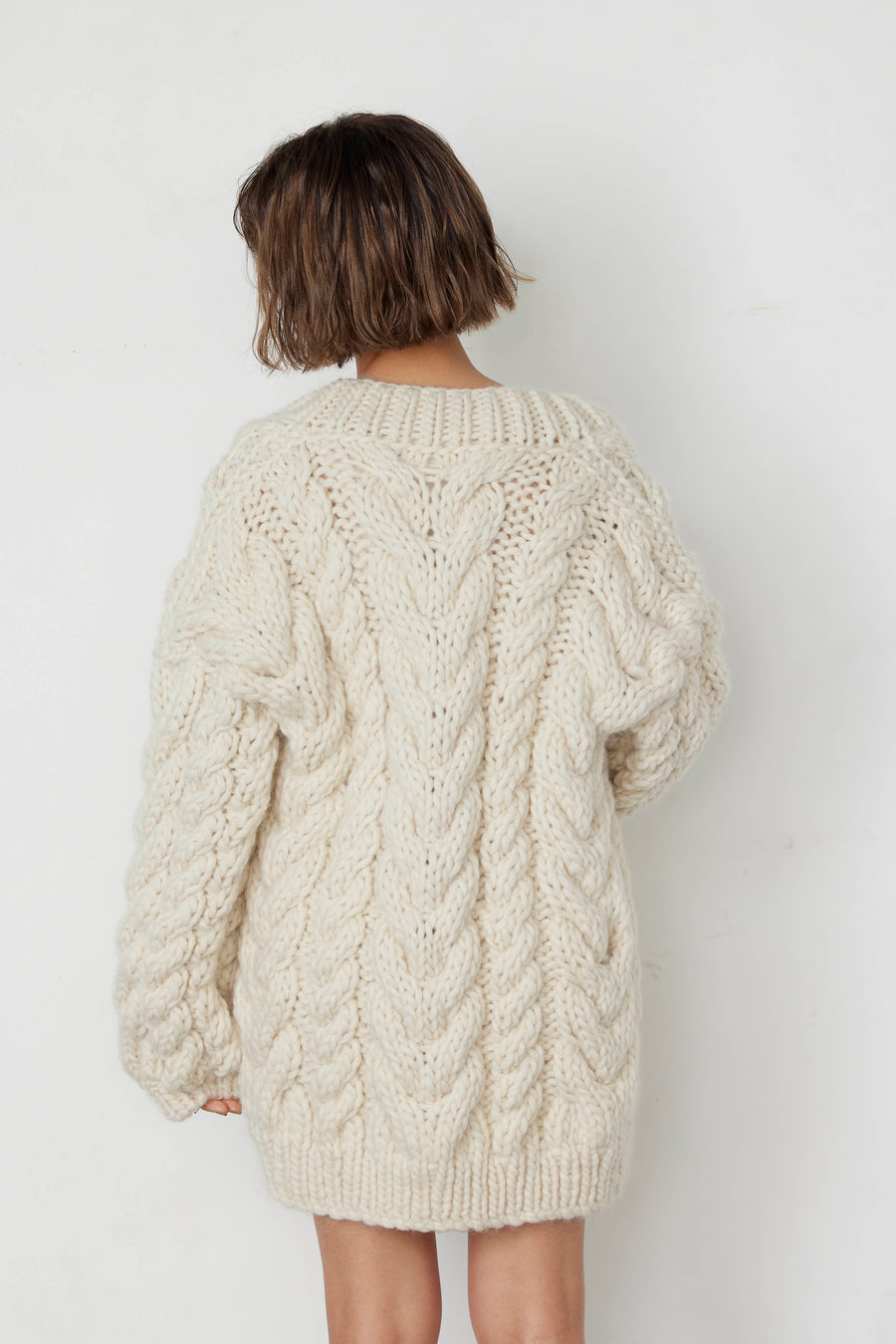 Cable pattern cardigan